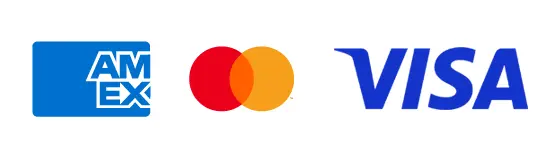 Akzeptierte Kreditkarten: Visa, Mastercard, American Express